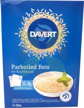 Unverträglichkeitsladen Davert Parboiled Reis im Kochbeutel BIo