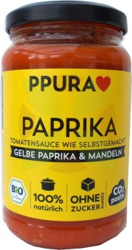 Unverträglichkeitsladen Ppura Tomatensauce Paprika mit Mandeln Bio