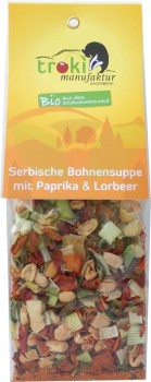 Unverträglichkeitsladen Troki Manufaktur serbische Bohnensuppe vegan mit Paprika und Lorbeer Bio