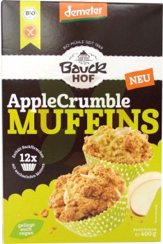 Unverträglichkeitsladen Bauck Backmischung glutenfrei Apple Crumble Muffins Demeter